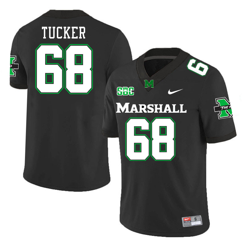 Marshall Thundering Herd #68 Dalton Tucker College Football Jerseys,Uniforms-Black